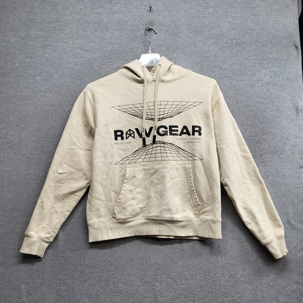 Raw Gear Men Hoodie‎ Small Cream Logo Bradley Martin Pullover READ